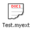 Icon and file extension.