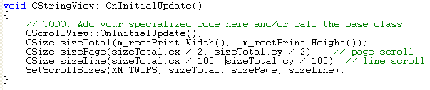 Visual C++ MFC code segment
