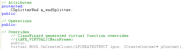 Visual C++ code segment