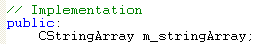Visual C++ code segment