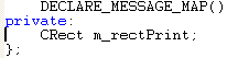 Visual C++ code segment