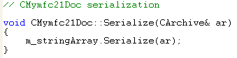 Visual C++ code segment