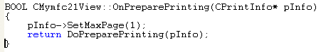 Visual C++ code segment