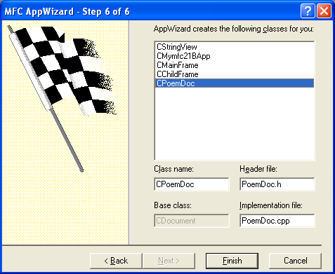 Step 6 of 6, renaming the document files and class.