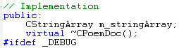 Visual C++ code segment