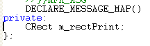 Visual C++ code segment