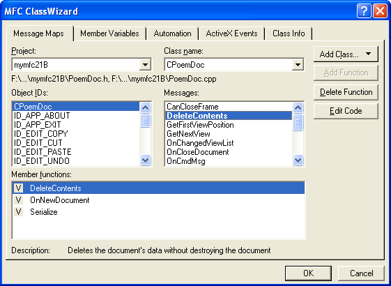 As in MYMFC21, adding the RemoveAll() function to the document class.
