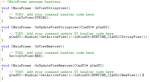 Visual C++ code segment