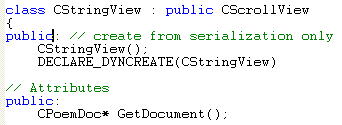 Visual C++ code segment