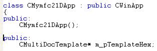Visual C++ code segment