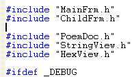 Visual C++ code segment