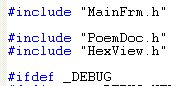 Visual C++ code segment
