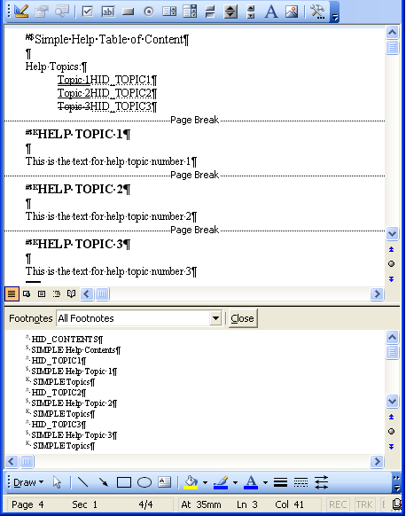 Creating other help topics by copying/cloning.