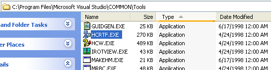 The HCRTF.EXE utility.