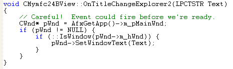 MFC Visual C++ code segment