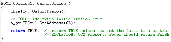 MFC Visual C++ code segment