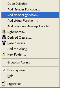 Adding a member variable through the ClassView