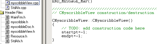 Scribble code segment