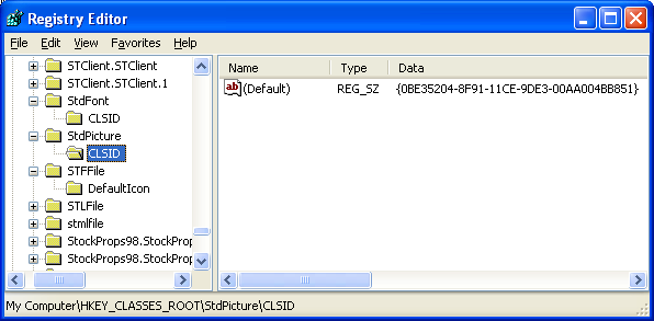 Figure 12:  Human-readable program IDs in the Registry.