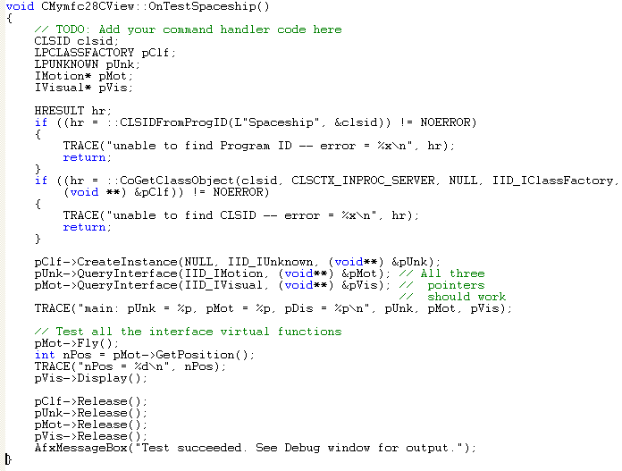 COM and MFC - C++ code snippet