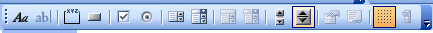 Figure 7: Excel forms toolbar.
