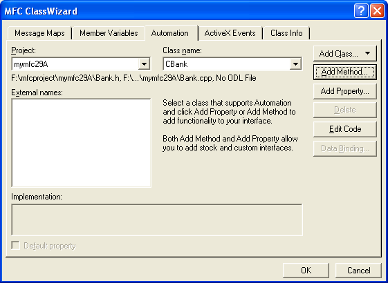 Figure 30: Adding method to project.