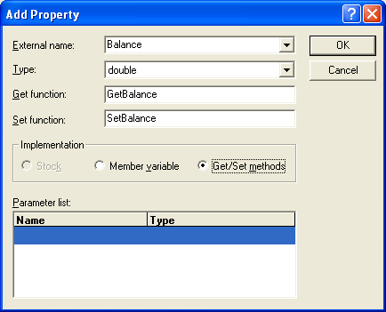 Figure 33: Adding and entering Balance property information.