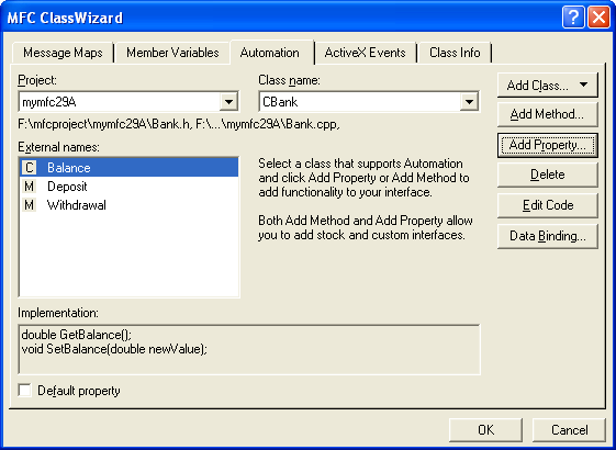 Figure 34: The added methods and property.