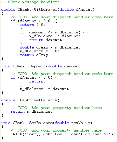 MFC and Automation program example - C++ code snippet