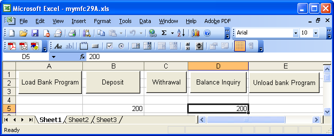 Figure 39: Testing MYMFC29A bank component.