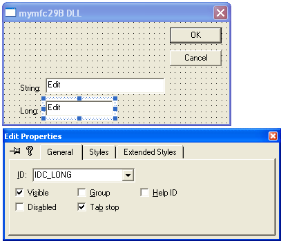 Figure 50: The Edit control property page.
