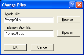 Figure 52: Changing the class header and source files name.