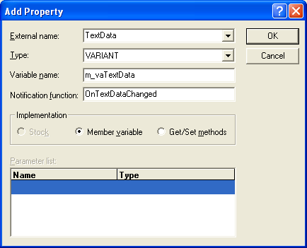 Figure 60: Adding TextData property information.