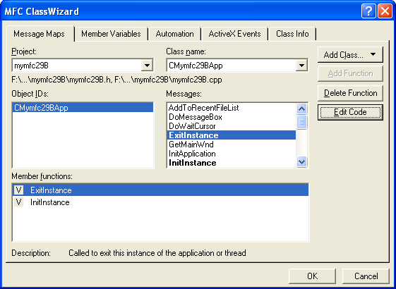 The Windows automation component program example using the MFC class ...