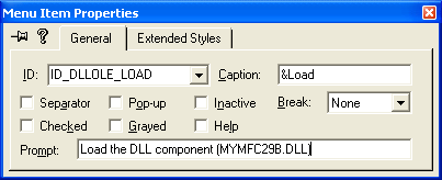 Figure 16: Adding Load menu item.