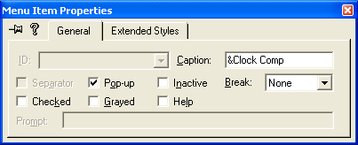 Figure 20: Adding Clock Comp menu.