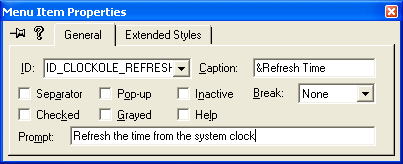 Figure 23: Adding Refresh Time menu item.