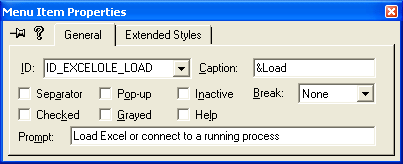 Figure 27: Adding Load menu item.