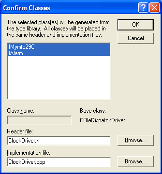 Figure 45: Adding IMymfc29C and IAlarm components to MYMFC29D project.