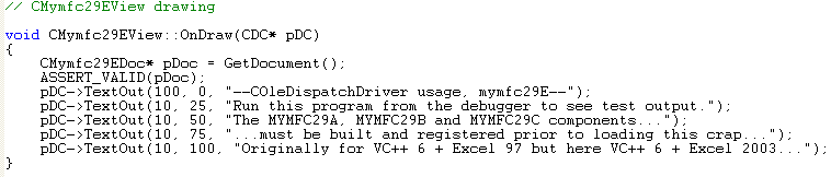 C++ and MFC programming - Automation C++ code snippet