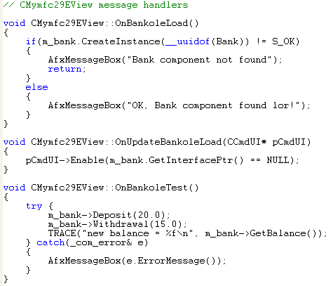 C++ and MFC programming - Automation C++ code snippet