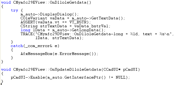 C++ and MFC programming - Automation C++ code snippet