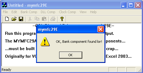 Figure 19: MYMFC29E output for the Bank Comp Load menu.