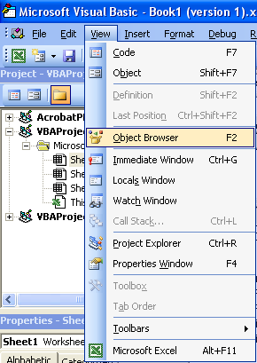 Figure 1: Invoking an Object Browser.