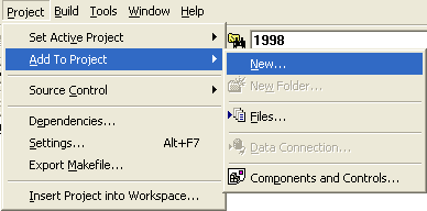 Figure 11: Adding new class to project.