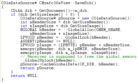 Uniform Data Transfer: OLE and Clipboard - MFC C++ code snippet