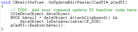 Uniform Data Transfer: OLE and Clipboard - MFC C++ code snippet