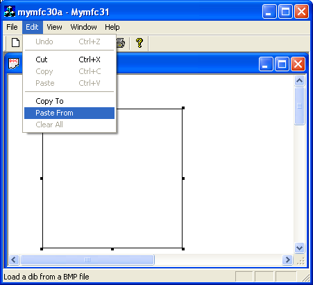 Figure 29: MYMFC30A in action. Select the Paste From menu.
