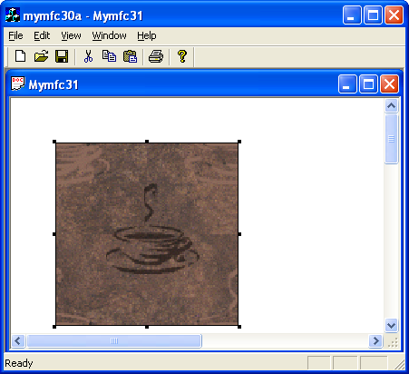 Figure 31: The pasted BMP file in MYMFC30A.
