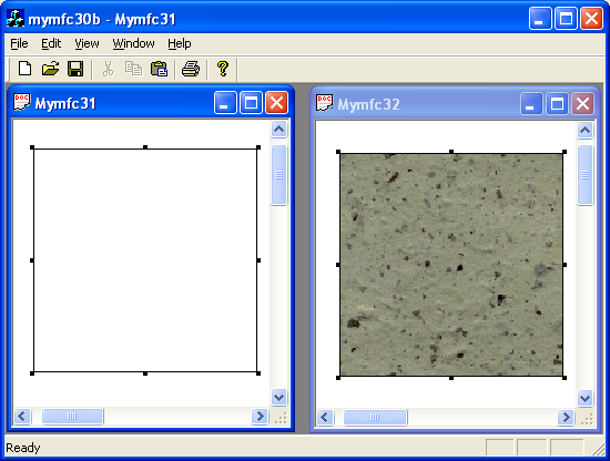 Figure 31: MYMFC30B - drag-and-drop functionality in the different client area.